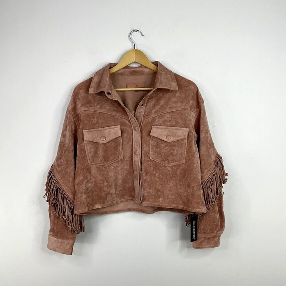 BLANKNYC Jackets & Blazers - Blank NYC Jacket Size Small Pink Faux Suede Western Tasselled BNWT